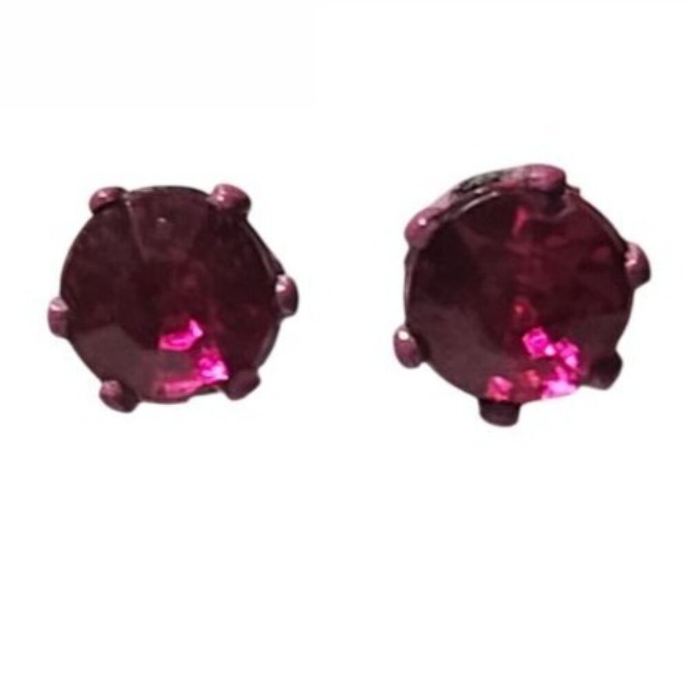 Elegant Pink Crystal Stud Earrings Classic Minimalist Fashion Jewelry Women